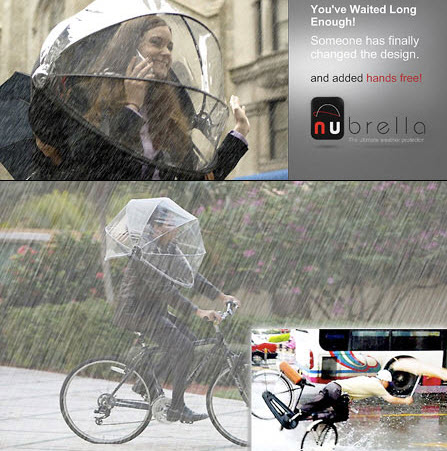 Nubrellaچتری برای دوچرخه سواران